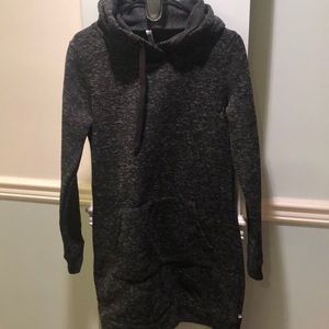 Charcoal hooded sweatshirt dress